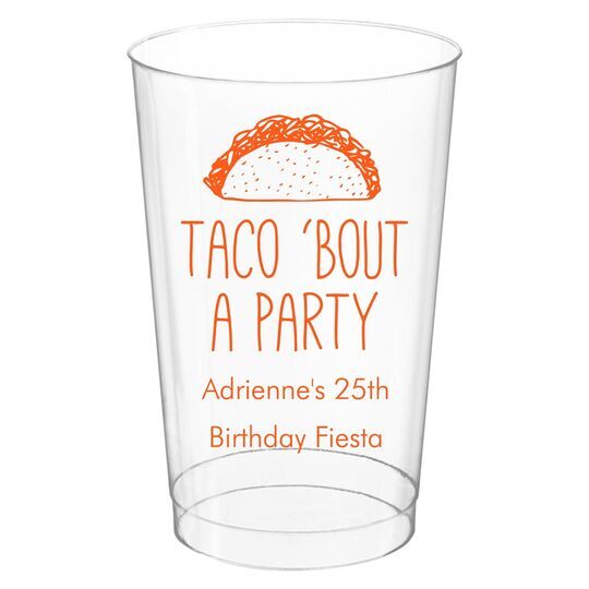 Taco Bout A Party Clear Plastic Cups